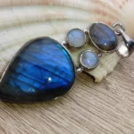 Pendentif en Labradorite Extra et Pierre de Lune