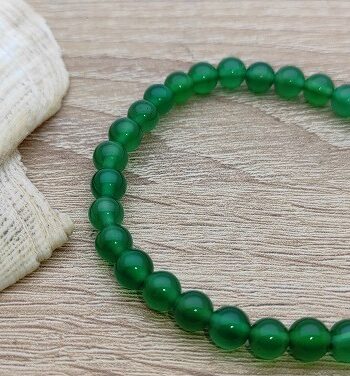Bracelet "Abondance" en Agate Verte
