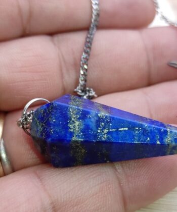Pendule de radiesthésie cône à facettes en Lapis Lazuli