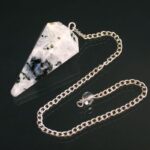 Pendule de radiesthésie cône à facettes en Pierre de Lune