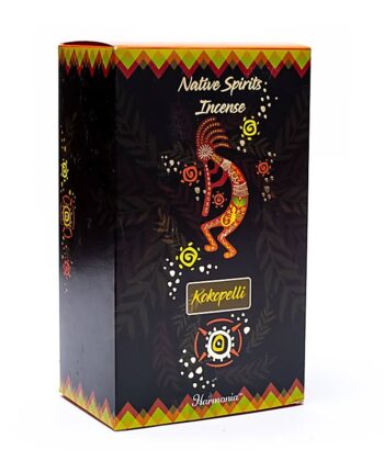 Encens Native Spirits Kokopelli: Créativité. Parfum principal: Rose. article : 14163 EAN : 8720088299517 Conditionnement pour 1 boite : 12 à 15 bâtons de 20 cm environ Poids : 15 gr environ Conditionnement pour 1 carton : 12 paquets de 15 gr chacun Poids total grammes : 442 Certification iso 9001 - iso 14001 - iso 45001 Origines et traçabilités : Inde Heures de combustion : ±45-60 min En épuisement!  le produit ne sera pas renouveler après épuisement du stock 